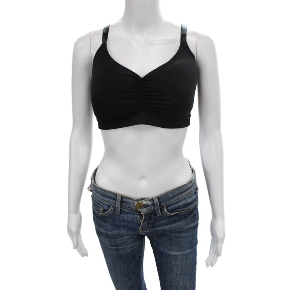 Anaono Womens Elastic Hook & Loop Sports Bra Black Size 42
